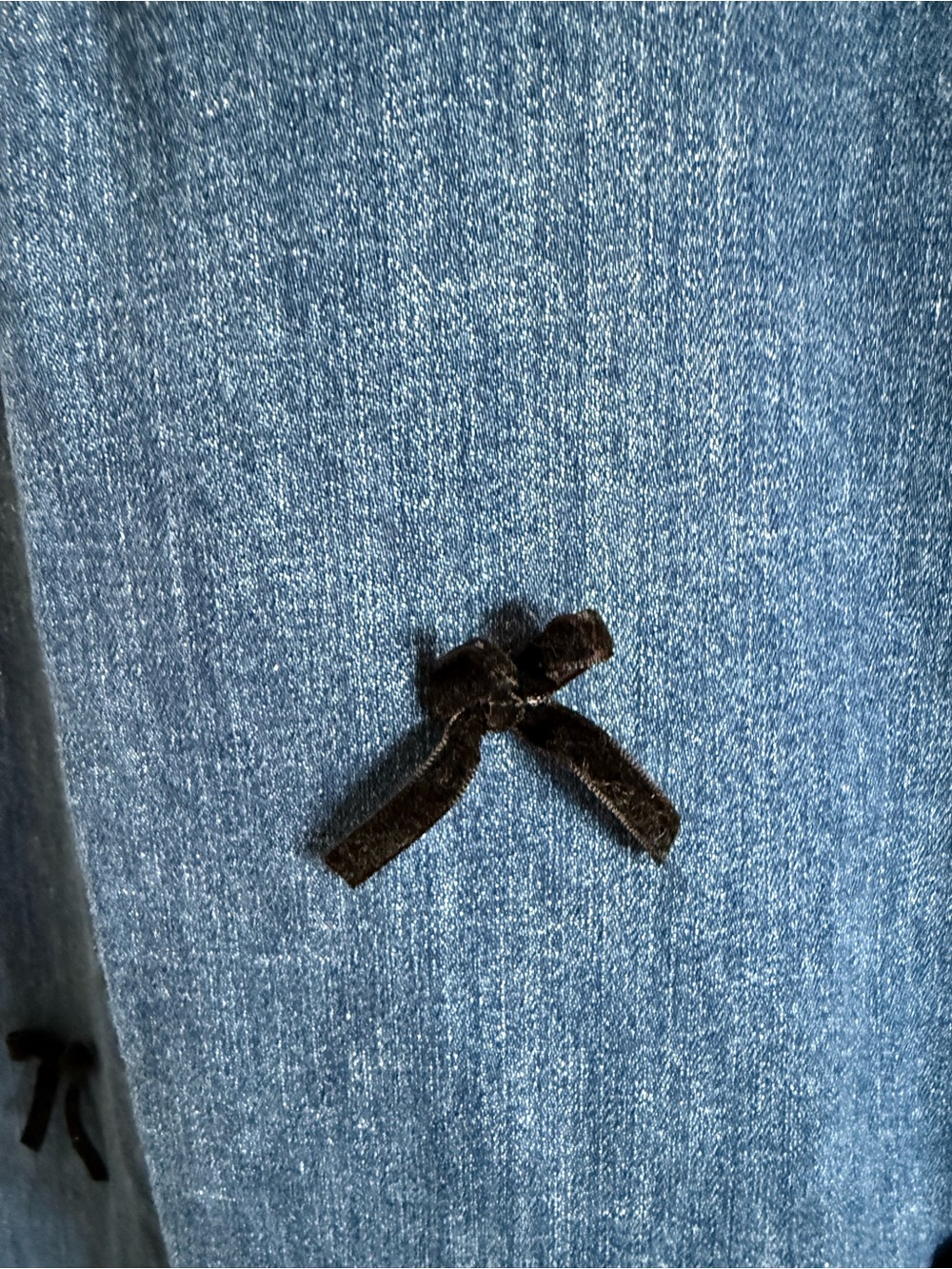 Pilcro Blue Barrel Jeans with Black Bows - Picture 4 of 10